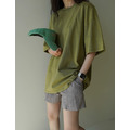 水洗仿舊寬鬆短袖上衣_1