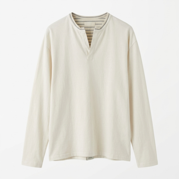 圓領素色長袖上衣