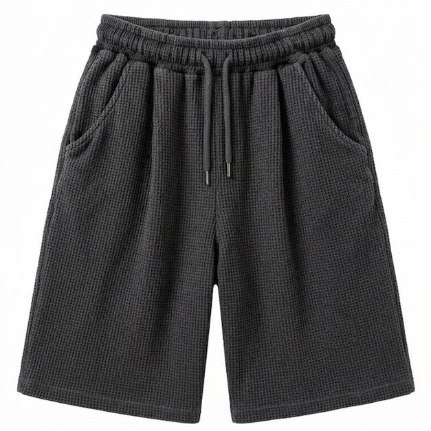 華夫格抽繩短褲