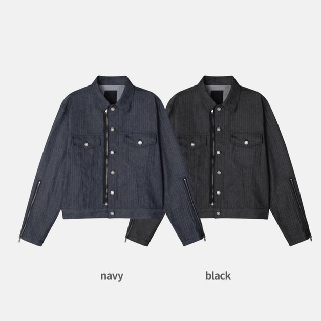 極簡剪裁雙口袋丹寧夾克