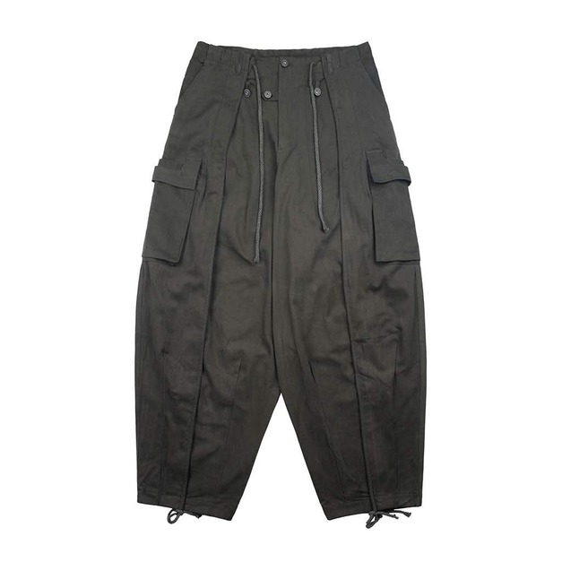 立體口袋抽繩工作長褲