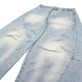 復古刷色廓形牛仔長褲_2