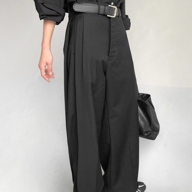 打褶垂墜廓形西褲