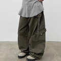 腰間小口袋設計直筒工作褲_3
