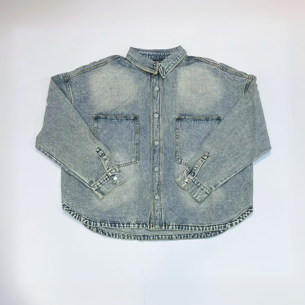 水洗刷色牛仔外套