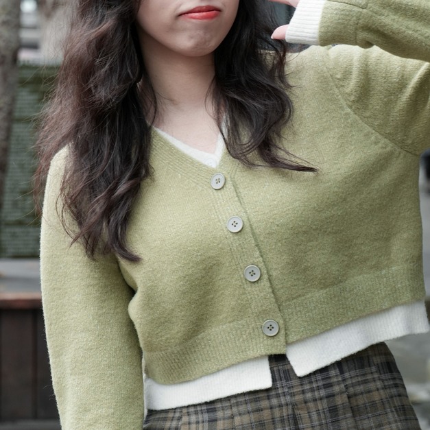 假兩件針織衫（3色）