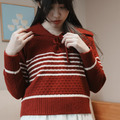 蘋蘋安安－翻領條紋毛衣（2色）_1