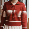 蘋蘋安安－翻領條紋毛衣（2色）