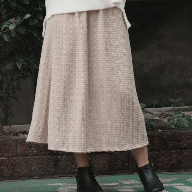 鬆餅格子－毛絨傘襬長裙（3色）