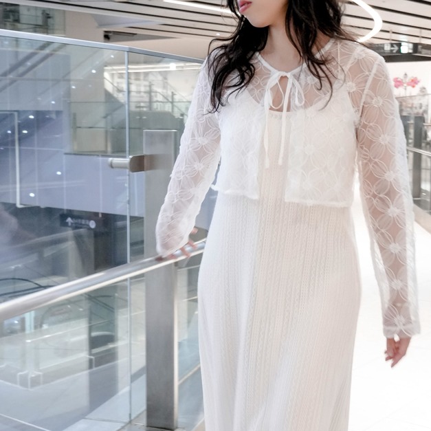 編織紋吊帶洋裝（2色）