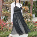 吊帶紗裙外罩（2色）