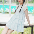 鏤空花邊蛋糕吊帶短洋裝（3色）_1