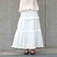 荷葉邊蛋糕長裙（2色）