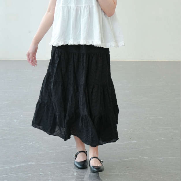 條紋波點長裙（2色）