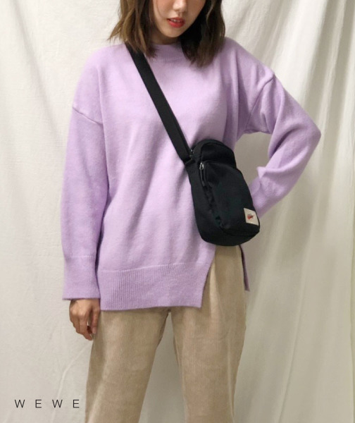 浪漫側開岔寬鬆毛衣