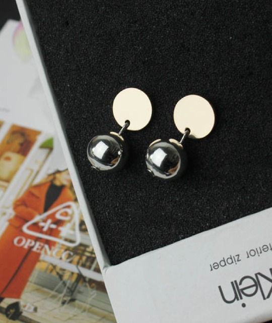 復古小圓球耳飾