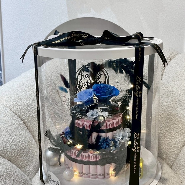 跑車雙層鈔票蛋糕<含5200現金>