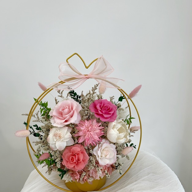 金屬圓形花禮<可代寫賀卡>