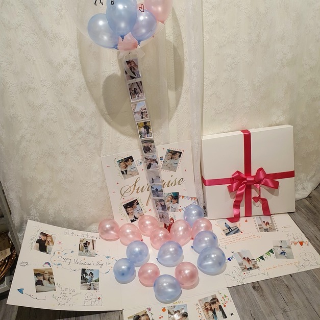 鈔票＆相片氣球驚喜箱/禮物盒 生日款