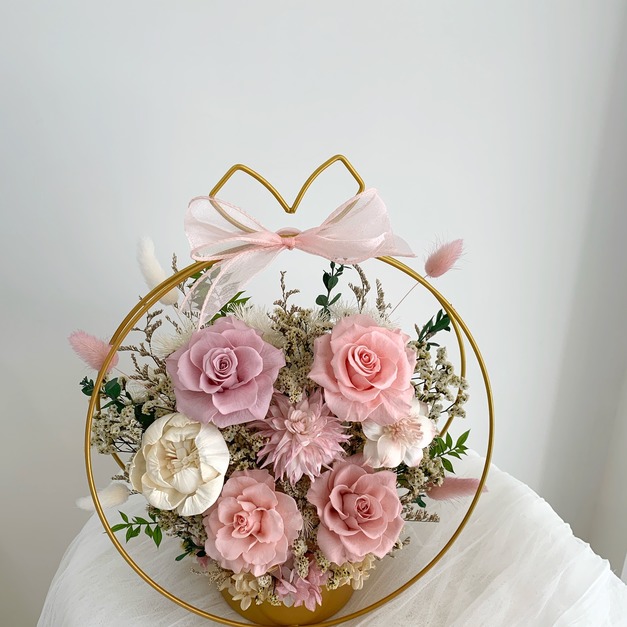 金屬圓形花禮<可代寫賀卡>