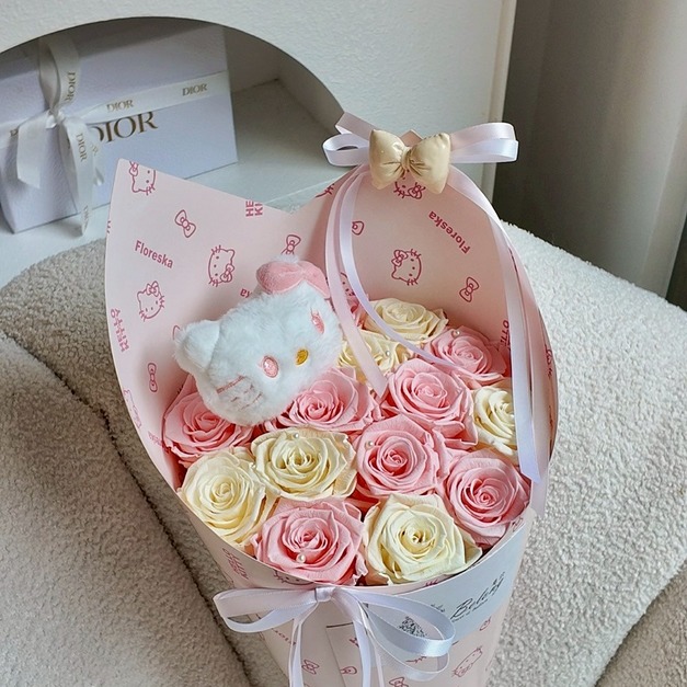 kitty冰淇淋永生花抱抱筒