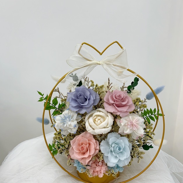 金屬圓形花禮<可代寫賀卡>