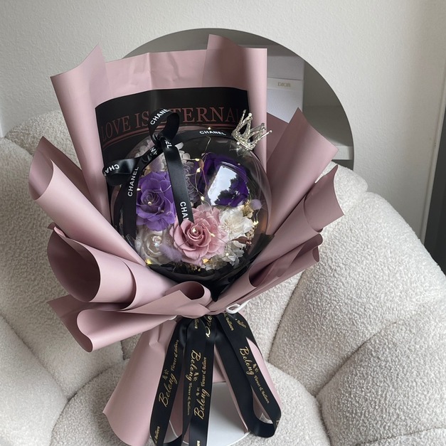 波波球永生花束