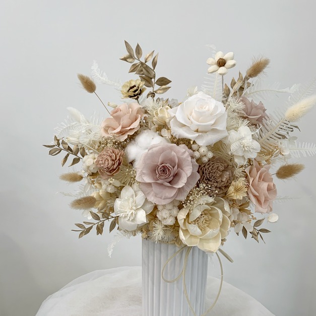 古典長形盆花ღ永生花禮