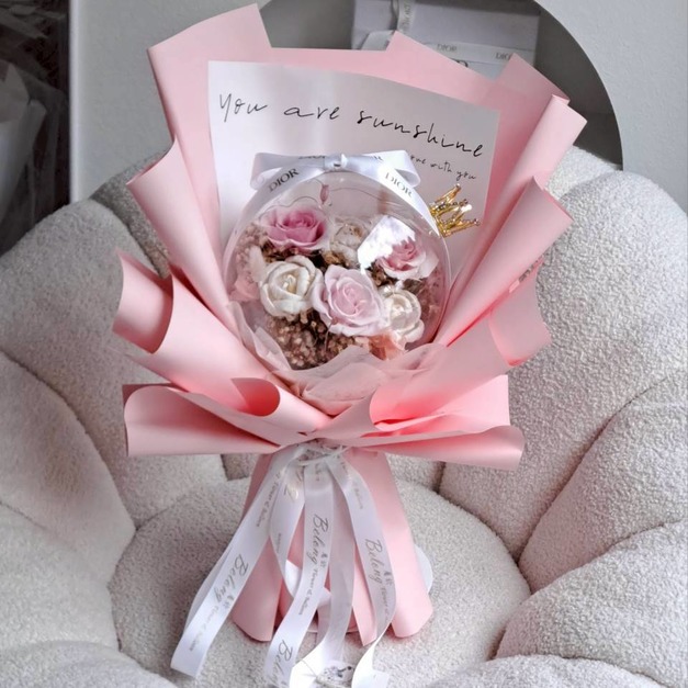 波波球永生花束