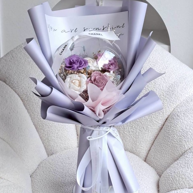 波波球永生花束