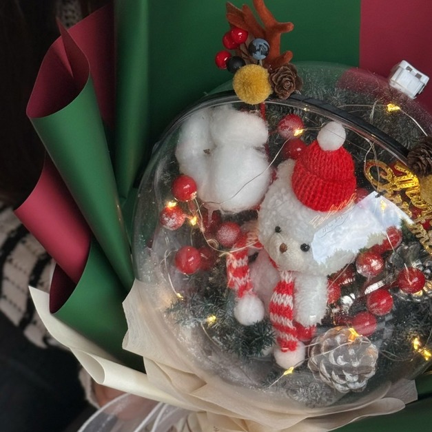 聖誕節ღ波波球花束