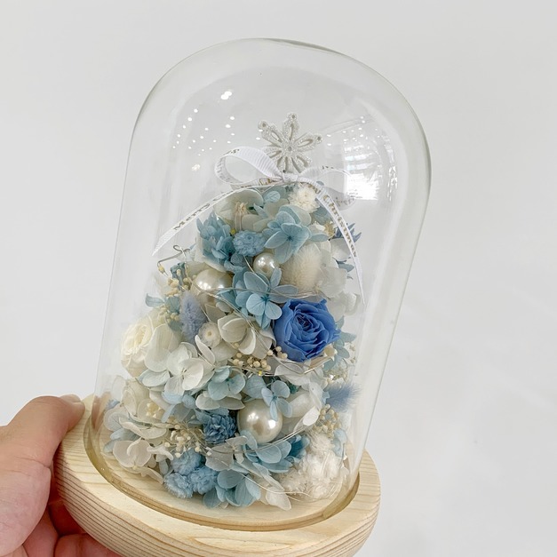 聖誕樹玻璃罩 藍<可代寫賀卡>