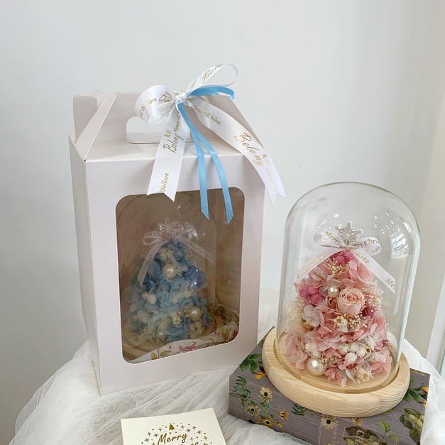 聖誕樹玻璃罩 粉