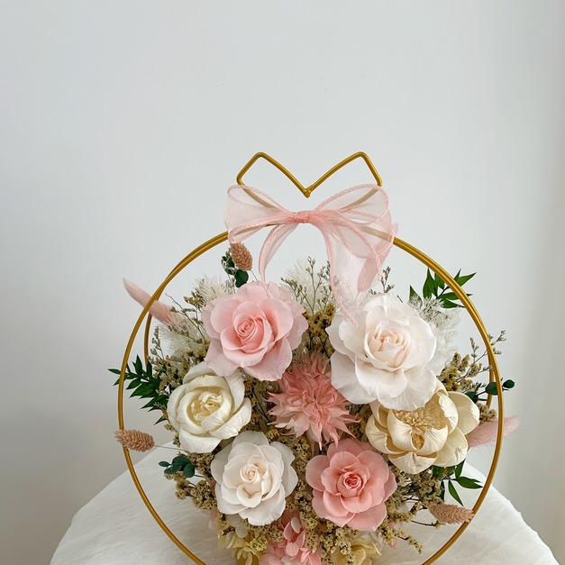 金屬圓形花禮<可代寫賀卡>