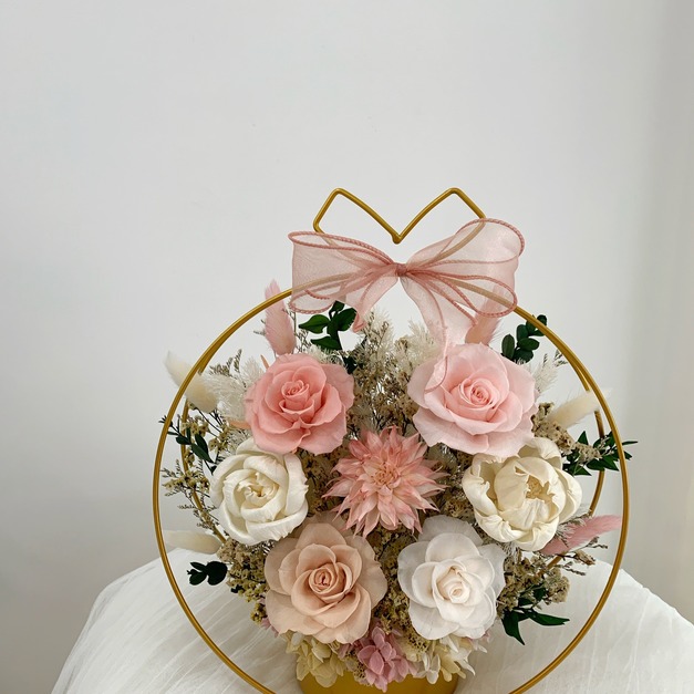 金屬圓形花禮<可代寫賀卡>