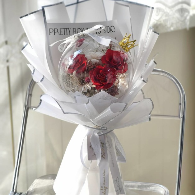 波波球永生花束