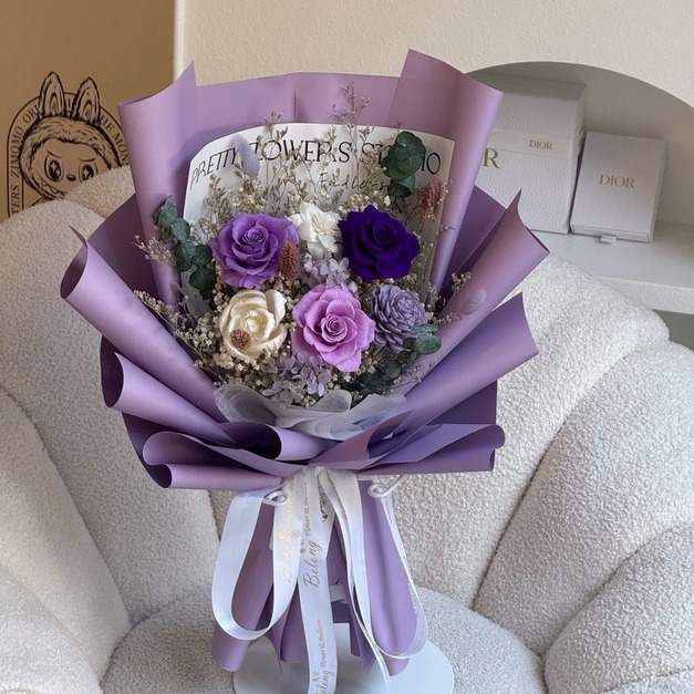 【北屯現貨】三朵玫瑰永生花束