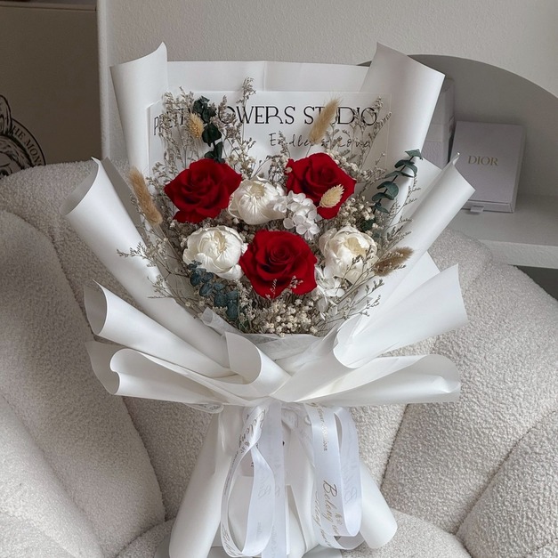 【潭子現貨】三朵玫瑰永生花束