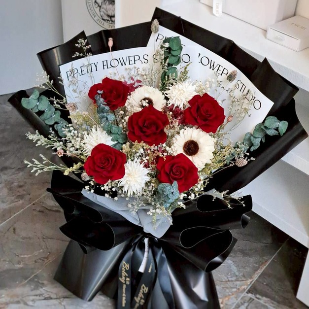 【潭子現貨】五朵永生玫瑰花束