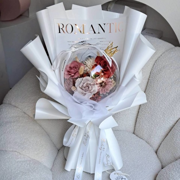 【北屯現貨】波波球永生花束