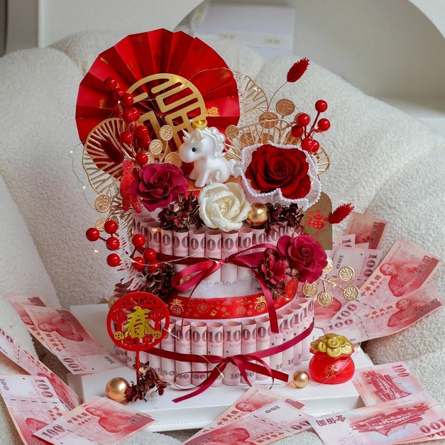 賀新年ღ馬上有錢噴鈔蛋糕