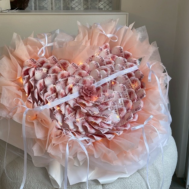 【潭子現貨】52張大單朵錢錢花束<含5200現金>