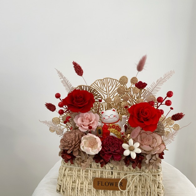 【三民現貨】招財貓花籃