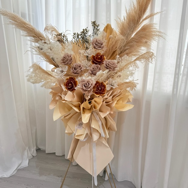 經典開幕氣派 永生花高架盆花 高架花籃ღ開幕專區