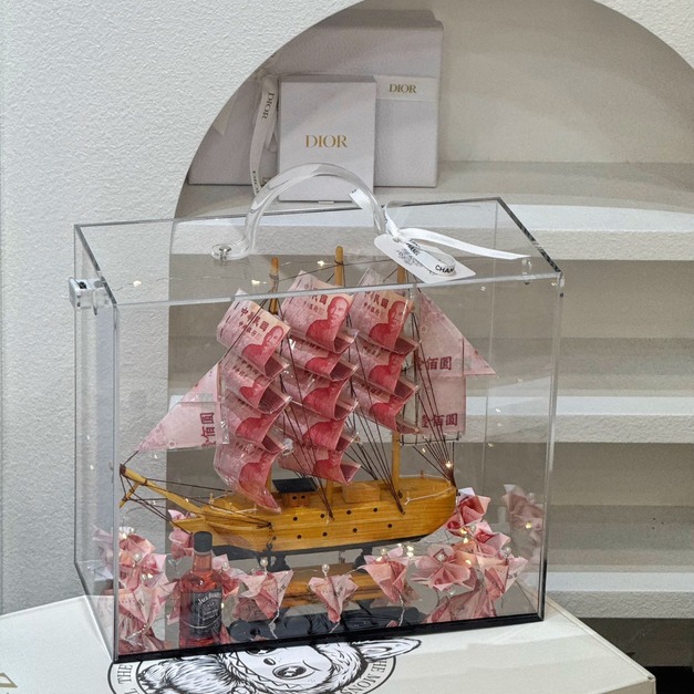 【北屯現貨】一帆風順招財船-酒瓶款<含3000現金>