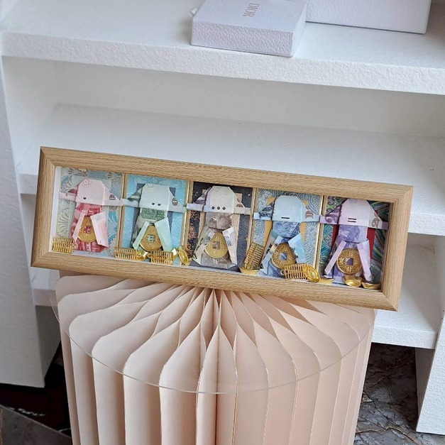 【潭子現貨】五路財神聚寶框<含3800現金>