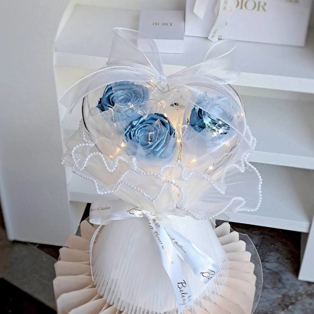 【三民現貨】愛心波波球永生花束