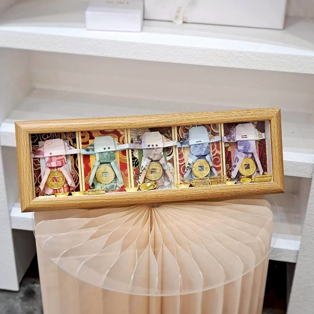 【北屯現貨】五路財神聚寶框<含3800現金>