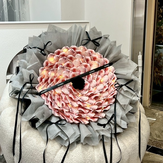 【潭子現貨】52張大單朵錢錢花束<含5200現金>