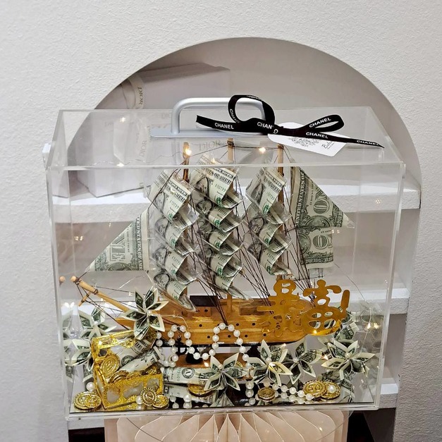 【北屯現貨】一帆風順招財船-美金寶箱款<含30元美金>